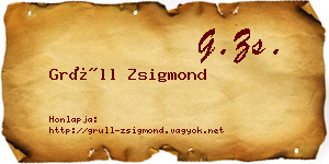 Grüll Zsigmond névjegykártya